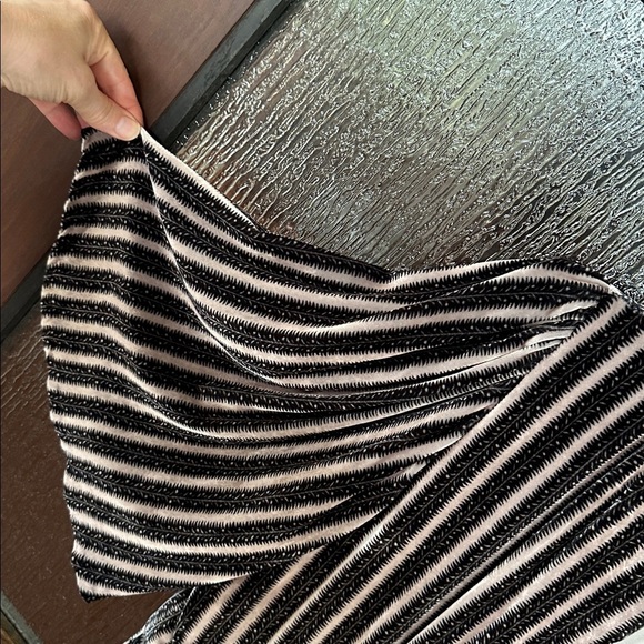 Saloni Vida asymmetric striped velvet-jacquard midi dress size US 14. - Picture 17 of 17